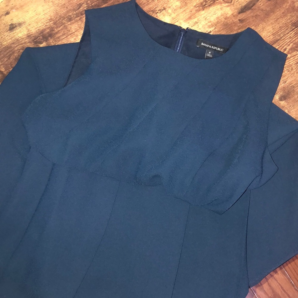 Banana Republic Preppy Navy Bias Seam Dress